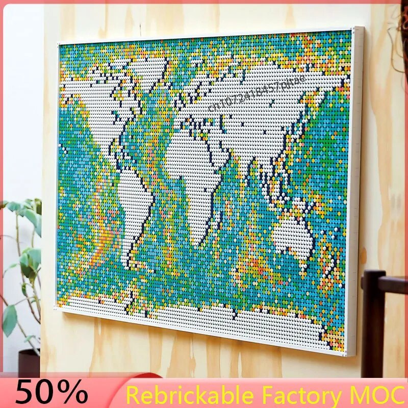 In Stock 11695 PCS World Map Mosaic Building Block Model Toys Compatible 31203 MOC New Product Birthday Christmas Gifts 99007