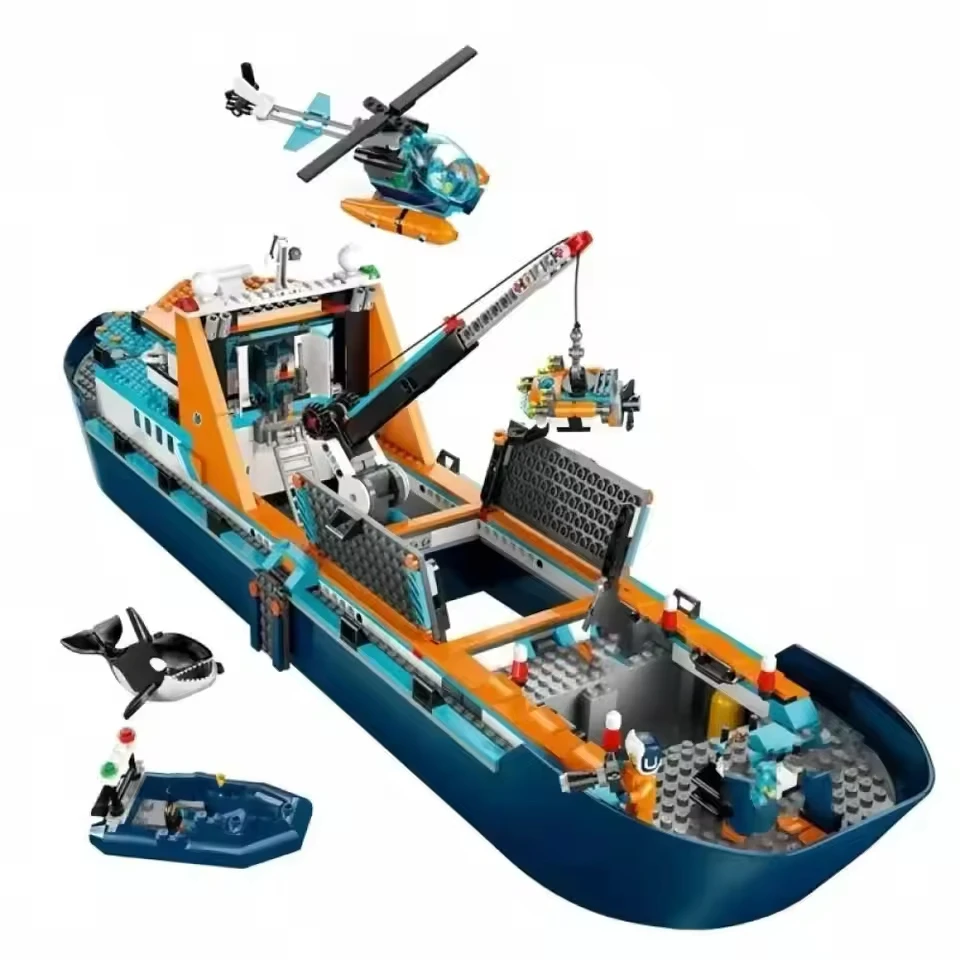 Hot+60368 Toys Deep Sea Exploration Ship Ocean Research+815+Arctic Research Ship Building Blocks Toys+Birthday and Christmas Gif