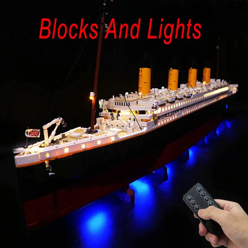 In Stock Now - 99023 Compatible 10294 Titanic Large Cruise Boat Ship Steamship Bricks Building Blocks Children DIY Toys