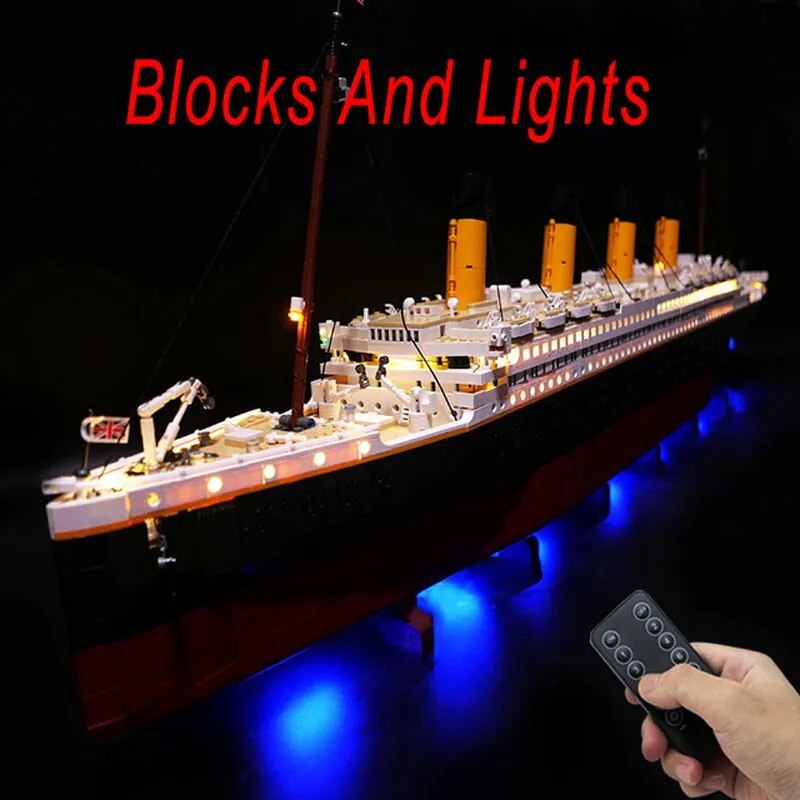In Stock Now - 99023 Compatible 10294 Titanic Large Cruise Boat Ship Steamship Bricks Building Blocks Children DIY Toys