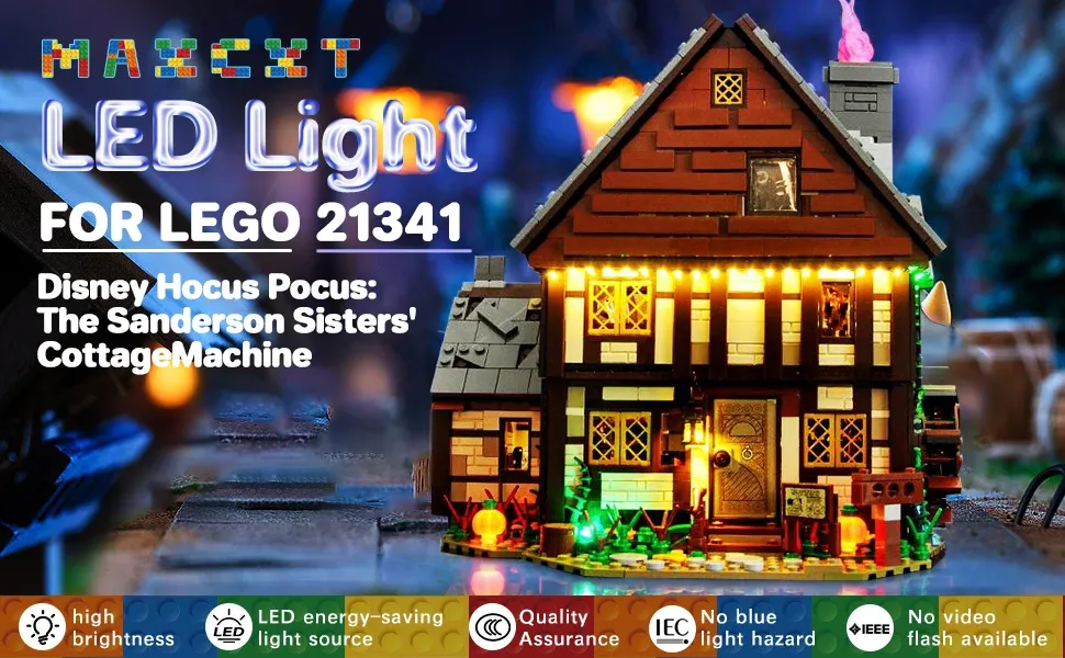 MOC 21341 Halloween Hocus Pocused Witch Sanderson Sister's Cottage House Building Blocks Set Bricks Toy For Children Gifts