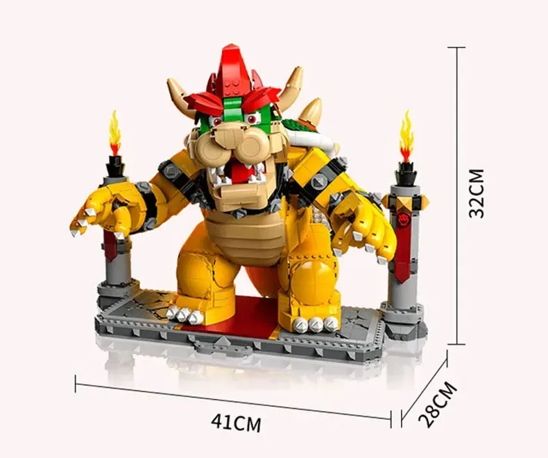 New MOC 2807 PCS The Mighty Bowser Building Blocks Bricks Boys Birthday Christmas Girls Toys Compatible 71411