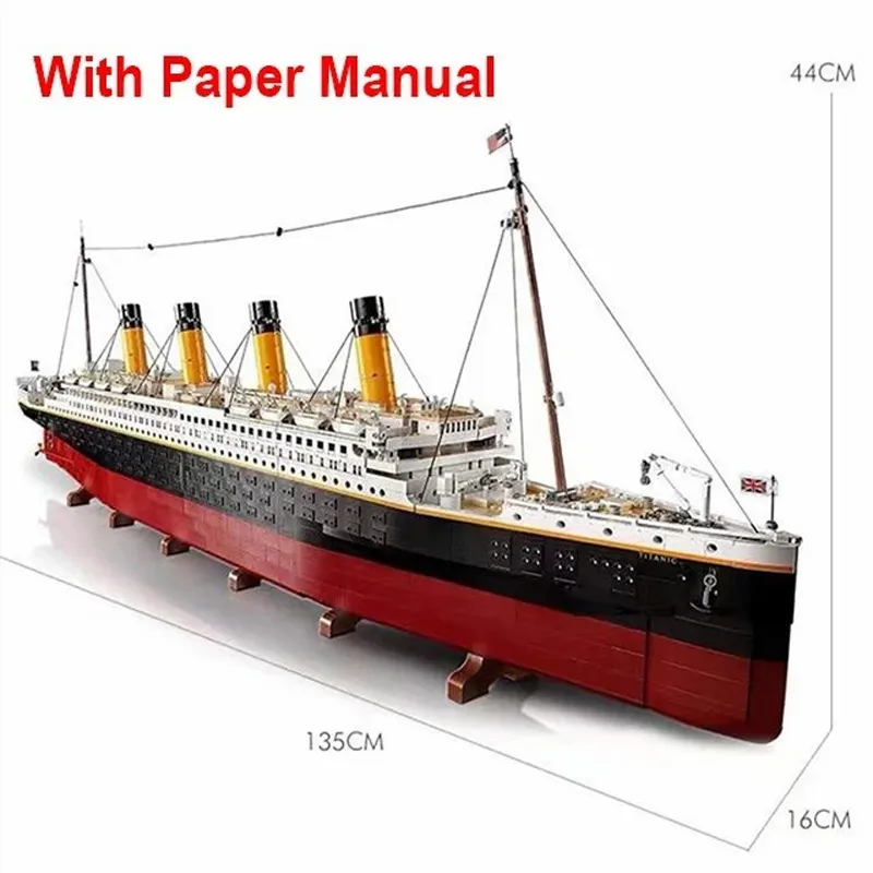 In Stock Now - 99023 Compatible 10294 Titanic Large Cruise Boat Ship Steamship Bricks Building Blocks Children DIY Toys