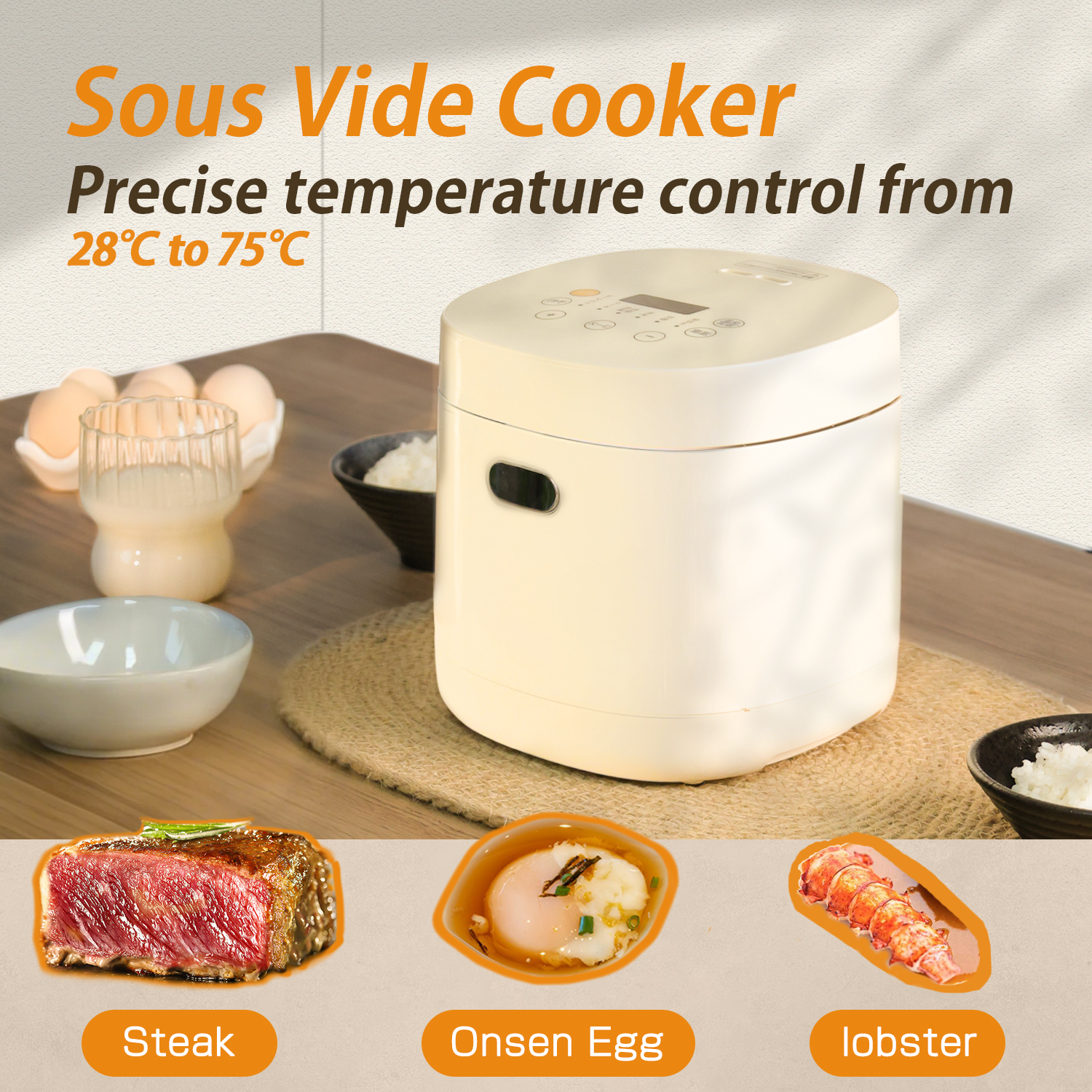 Feekaa Rice Cooker Small 1.5L,Small Sous Vide Cooker for 1-2 People, Mini Electric Rice Cooker, 6 Modes White Rice/Quick Cook/Brown Rice/Cake/Yogurt, 24h Timer Delay & Keep Warm, 3 Cups Uncooked White