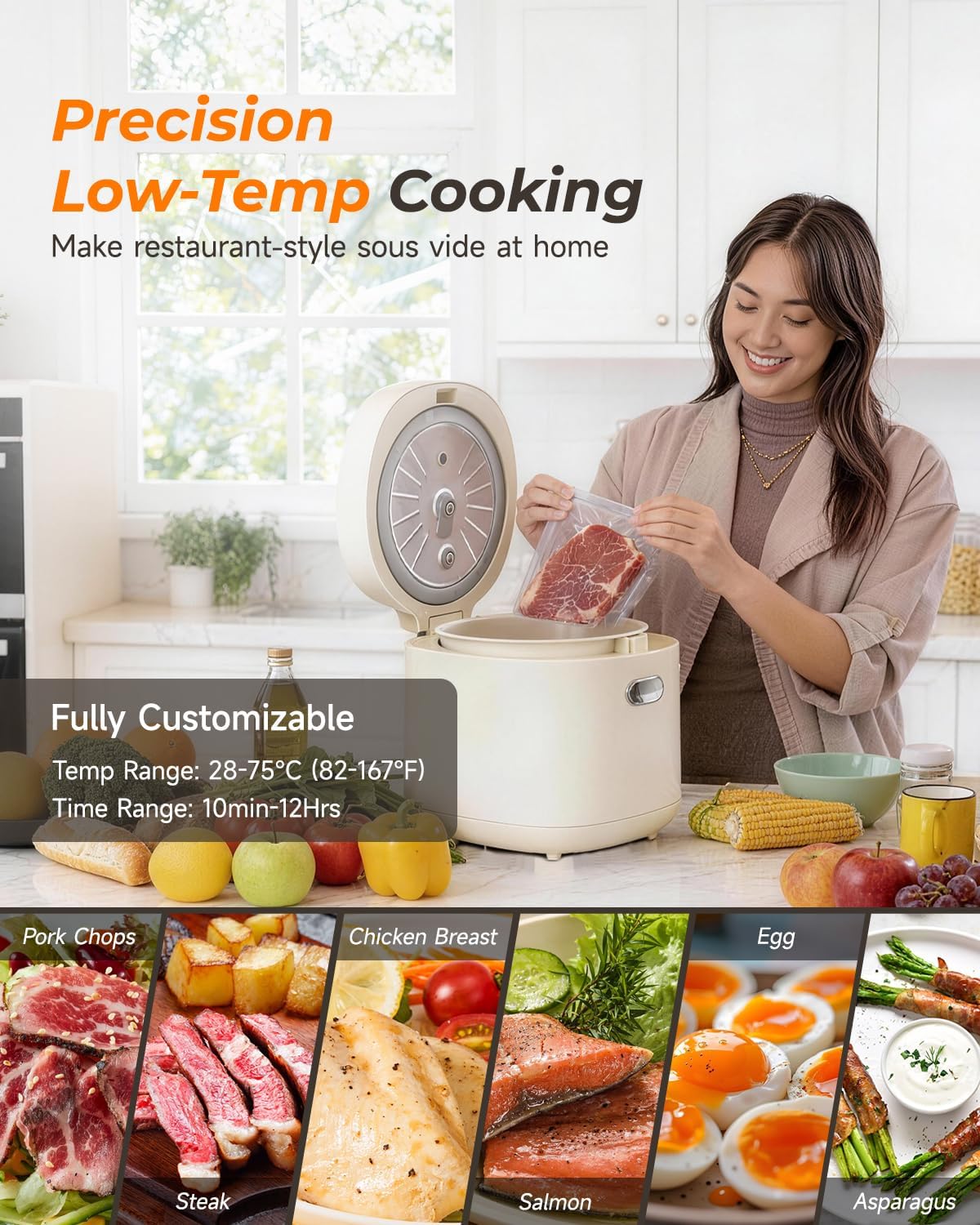 Feekaa Rice Cooker Small 1.5L,Small Sous Vide Cooker for 1-2 People, Mini Electric Rice Cooker, 6 Modes White Rice/Quick Cook/Brown Rice/Cake/Yogurt, 24h Timer Delay & Keep Warm, 3 Cups Uncooked White