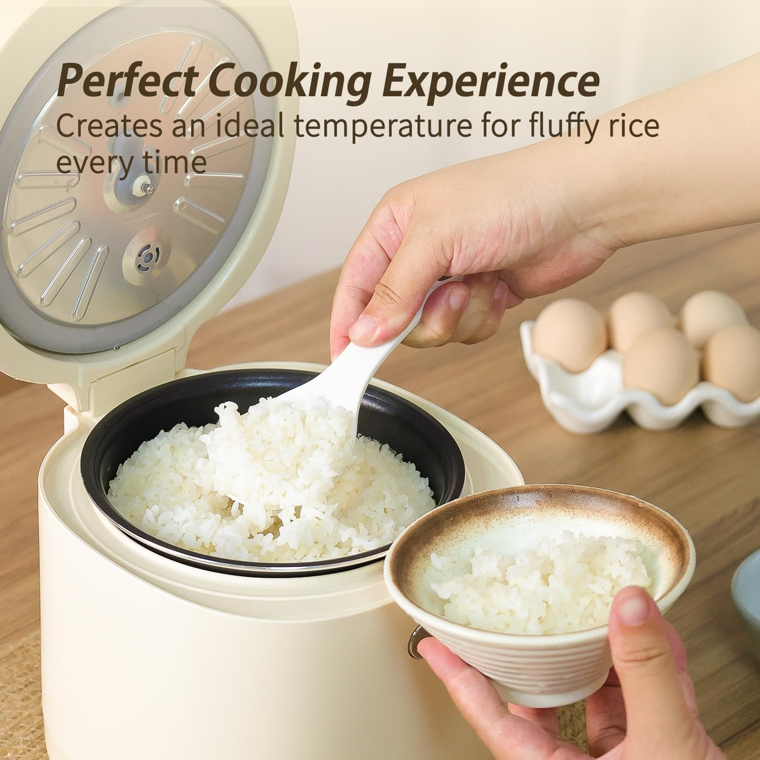 Feekaa Rice Cooker Small 1.5L, 6 Modes for Sous Vide Cooker, White Rice, Quick Cook, Brown Rice, Cake, Yogurt, With 24h Timer Delay & Keep Warm,Mini Rice Cooker 3 Cups Uncooked for 1-3 People, White