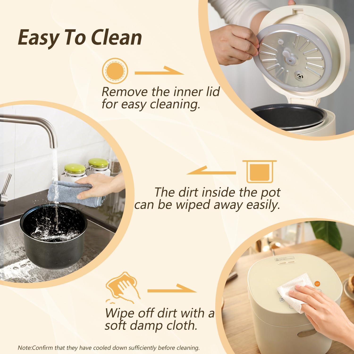 Feekaa Rice Cooker Small 1.5L, 6 Modes for Sous Vide Cooker, White Rice, Quick Cook, Brown Rice, Cake, Yogurt, With 24h Timer Delay & Keep Warm,Mini Rice Cooker 3 Cups Uncooked for 1-3 People, White