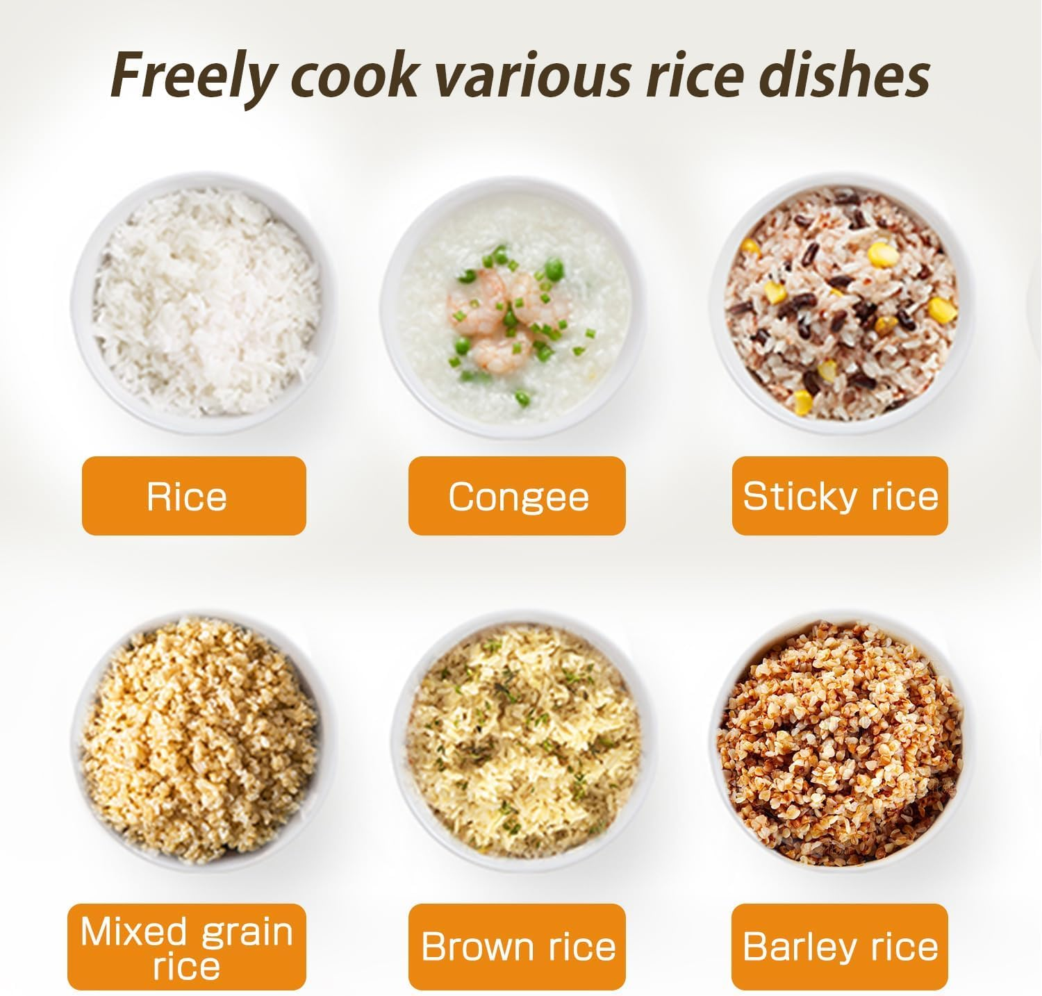 Feekaa Rice Cooker Small 1.5L, 6 Modes for Sous Vide Cooker, White Rice, Quick Cook, Brown Rice, Cake, Yogurt, With 24h Timer Delay & Keep Warm,Mini Rice Cooker 3 Cups Uncooked for 1-3 People, White