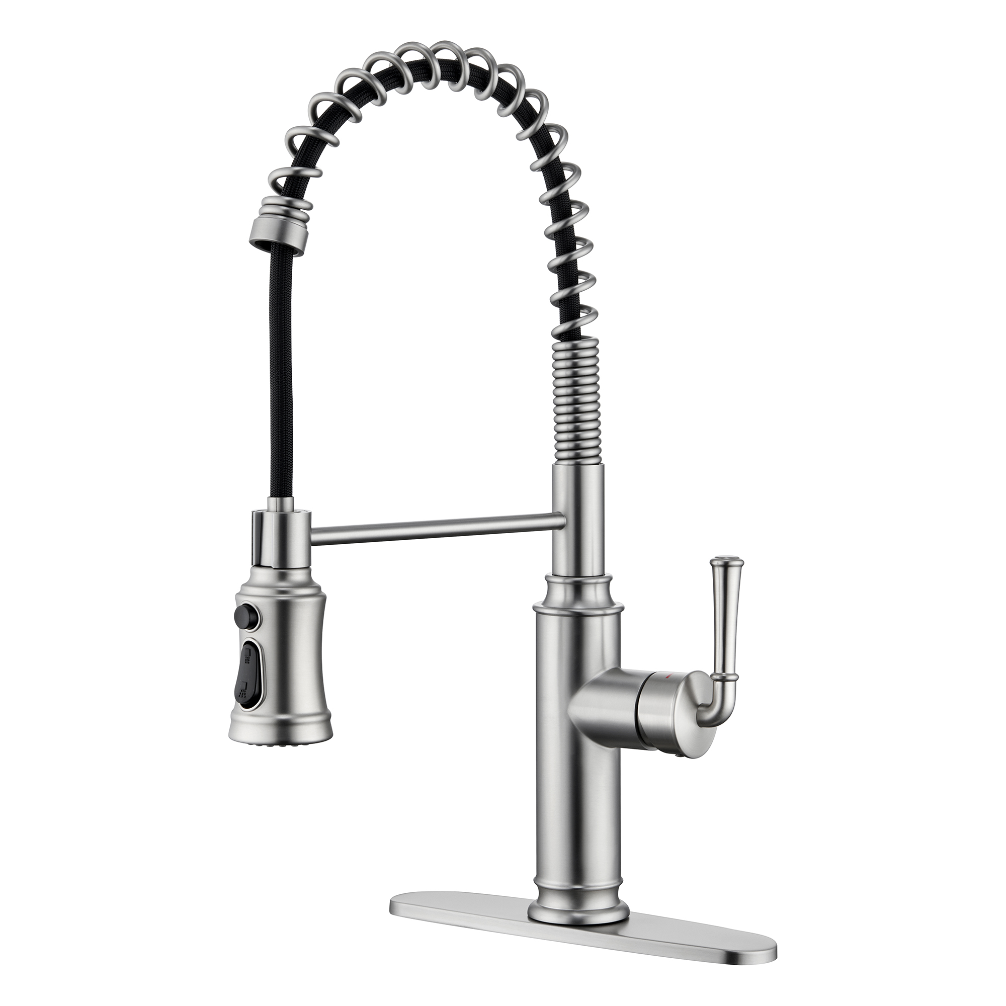 BN-Mondawe Kitchen Faucets Commercial Single Handle Single Lever Pull Down Sprayer Spring Kitchen Sink Faucet