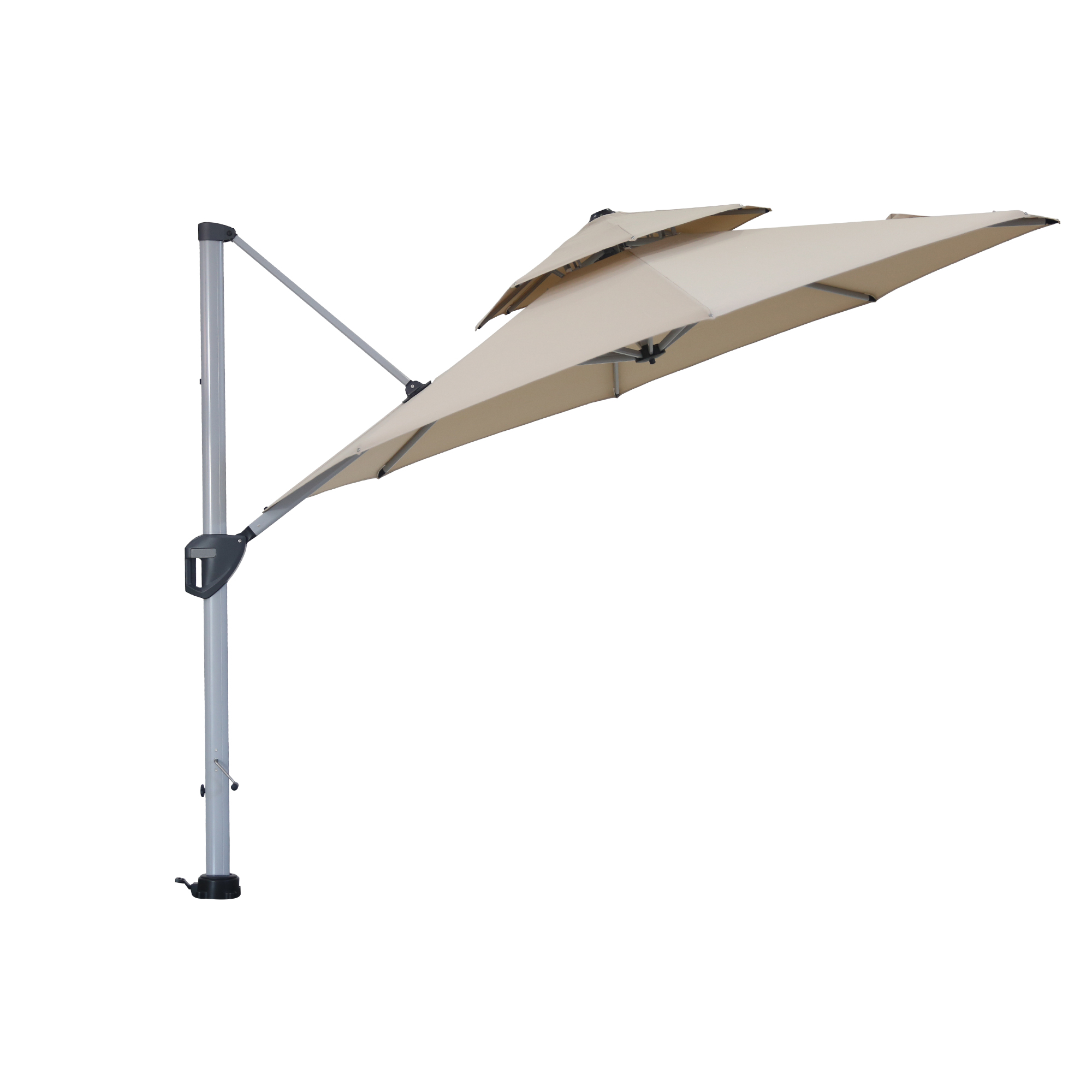 MD01WGKC10SBE-Mondawe Large Octagon Cantilever Patio Umbrellas Adjustable 5 Angle Outdoor Umbrella 