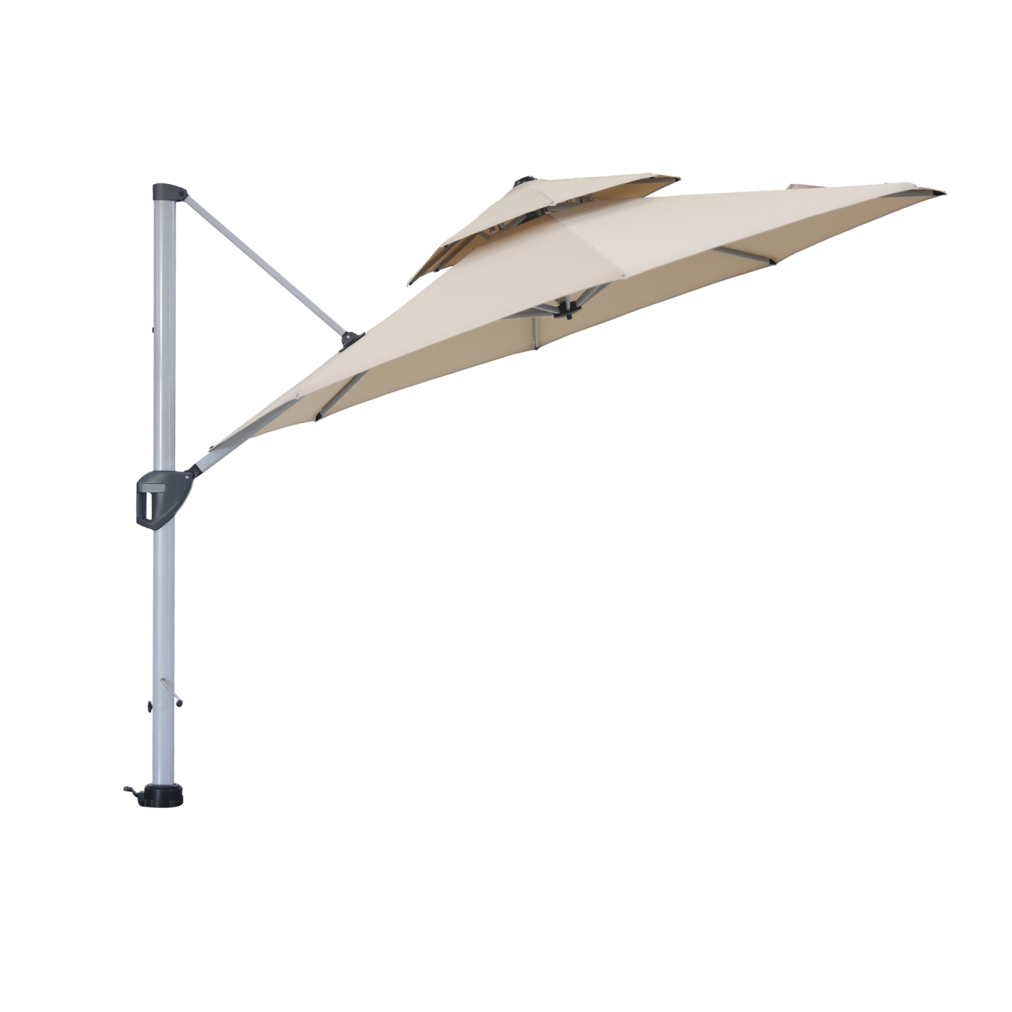 MD01WGKC11RBE-Mondawe Large Octagon Cantilever Patio Umbrellas Adjustable 5 Angle Outdoor Umbrella 