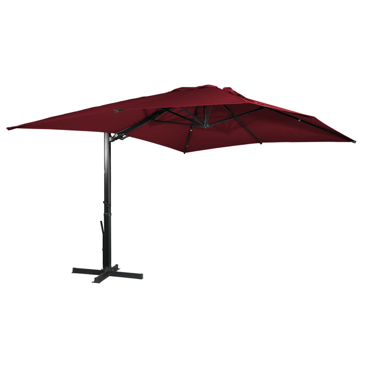 Mondawe 13ft Square Aluminum Tilt Umbrella for Outdoor Patio Umbrella