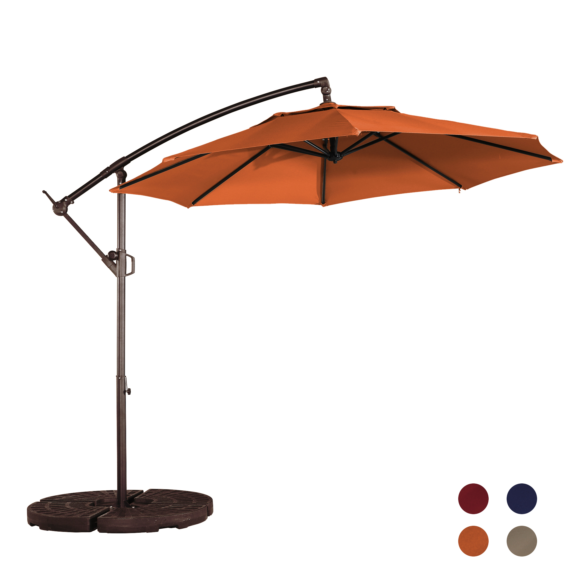 10 Ft Cantilever Patio Offset Umbrella Upgrade Crank Hanging Canopy Um