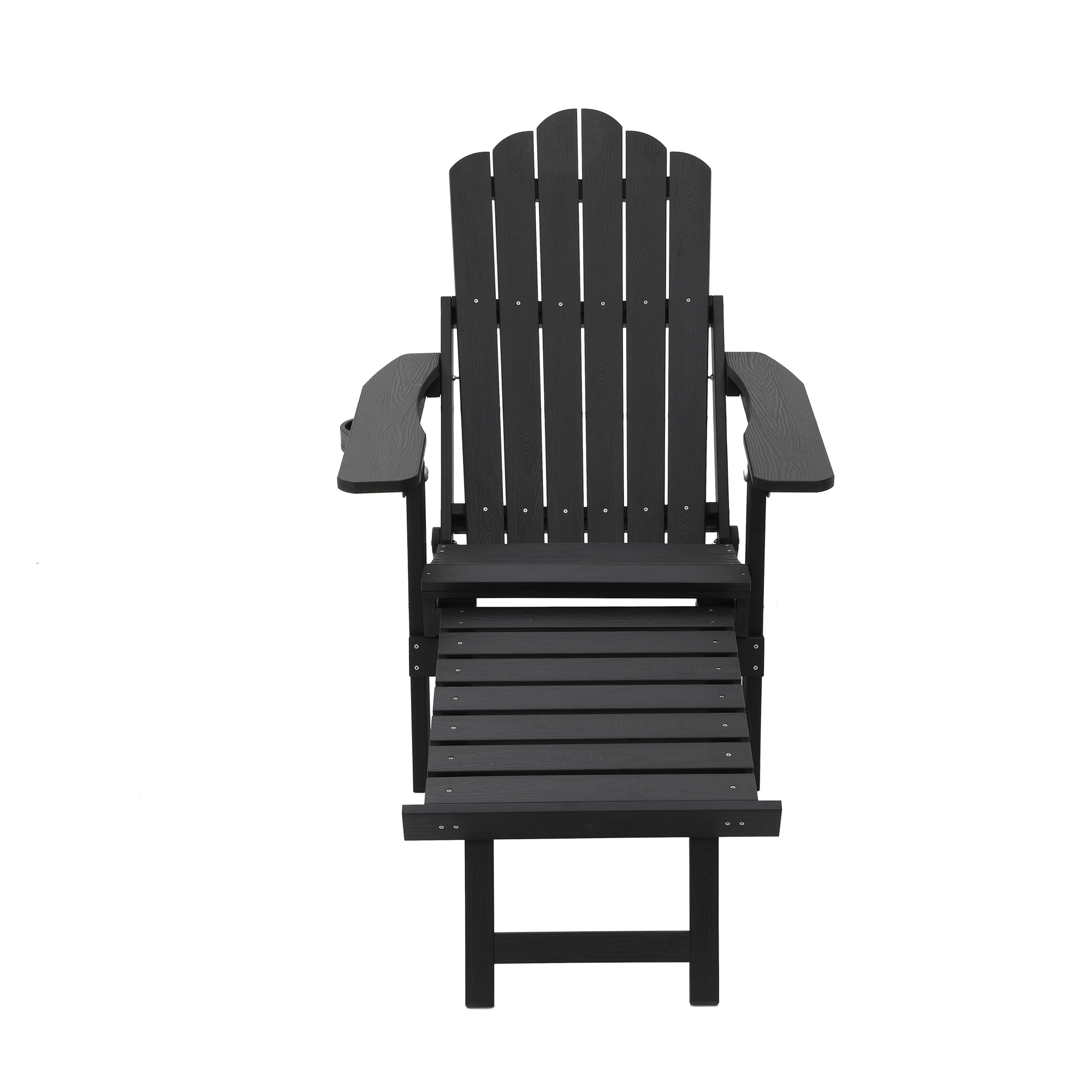 Outdoor Adirondack Chair Plastic Frame Stationary with Slat Seat