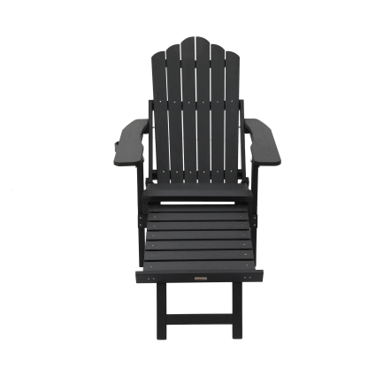 Outdoor Chair Black Plastic Frame Stationary Adirondack Chair(s) with 