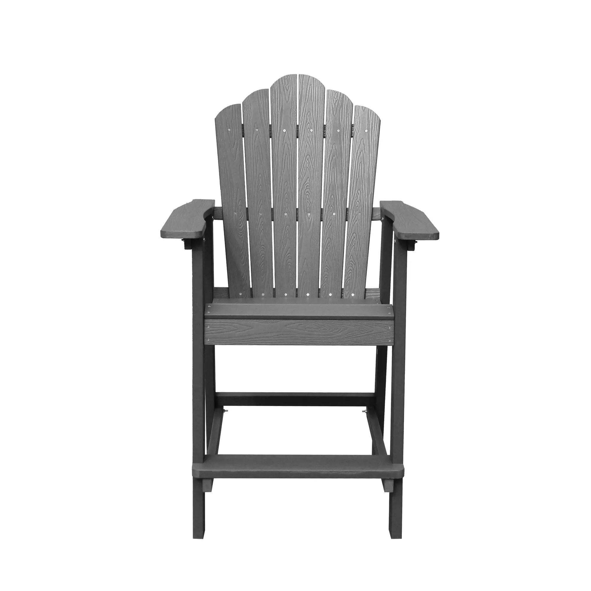 Outdoor Tall Adirondack Chair Bar Stool for Your Deck Front Porch Patio or Balcony Grey