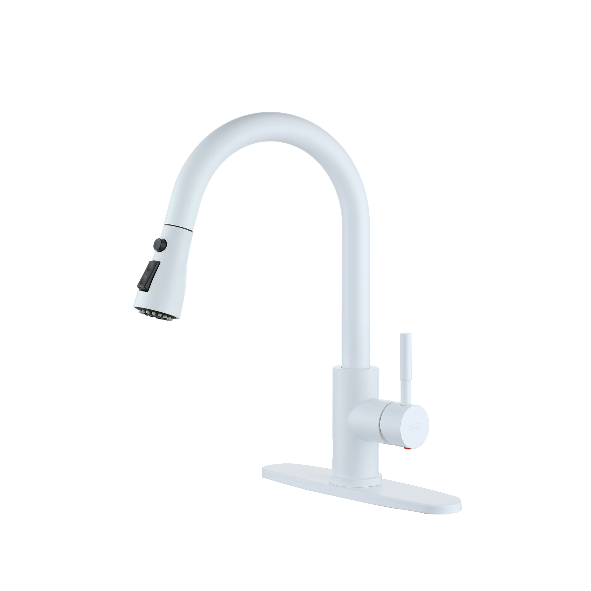 3-Spray Pull-Down Single Handle Kitchen Faucet with Spray Head and Deck Plate