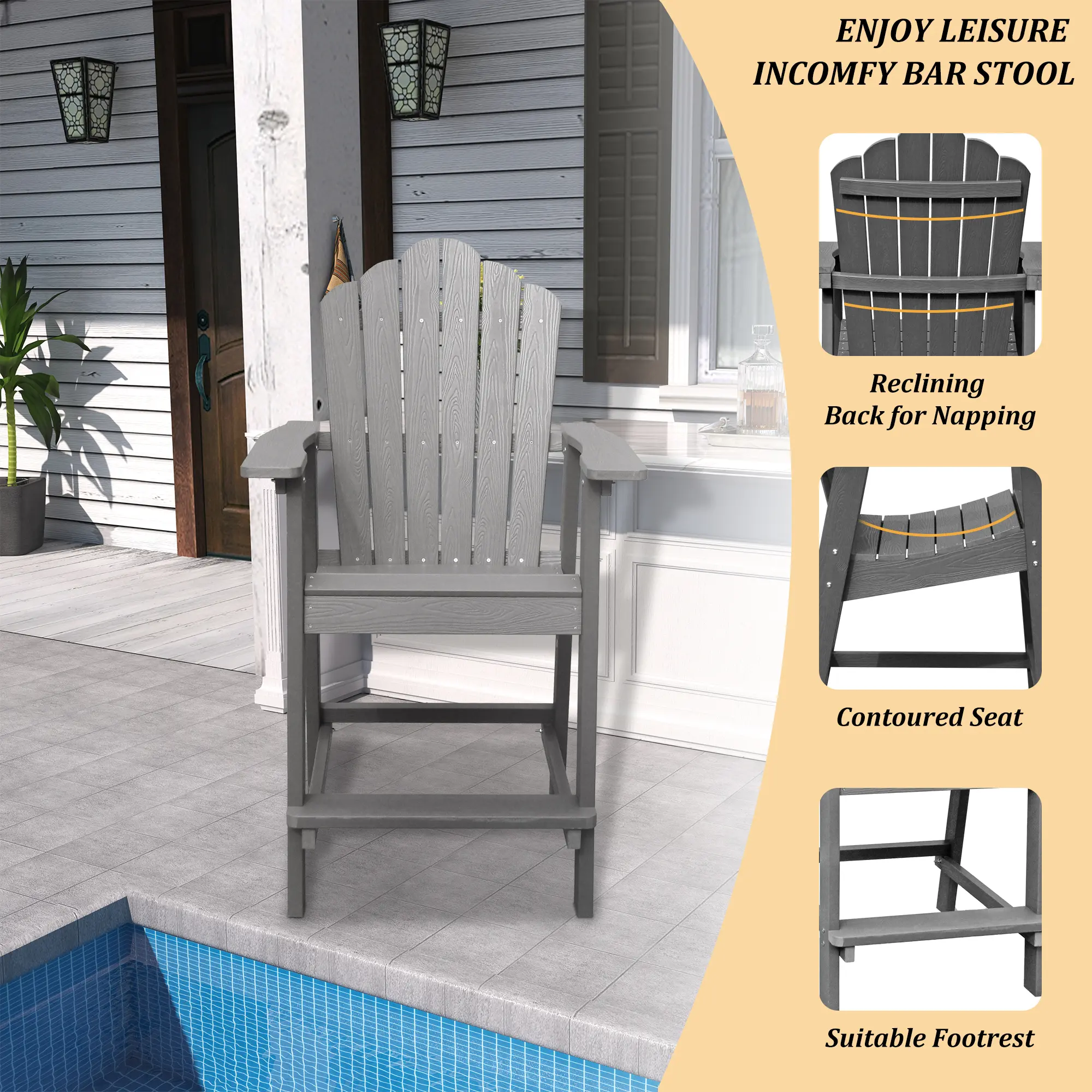 reclining adirondack chair with footrest