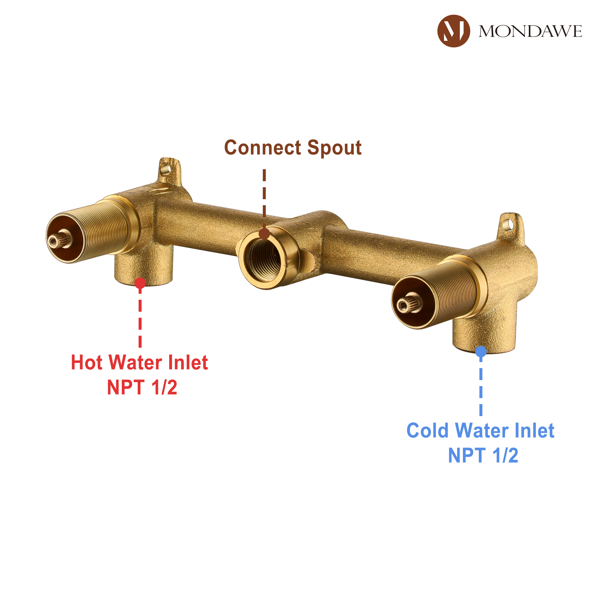 mb-Wall Mounted Basin Faucet in Brushed Gold/BlackNickel Brushed