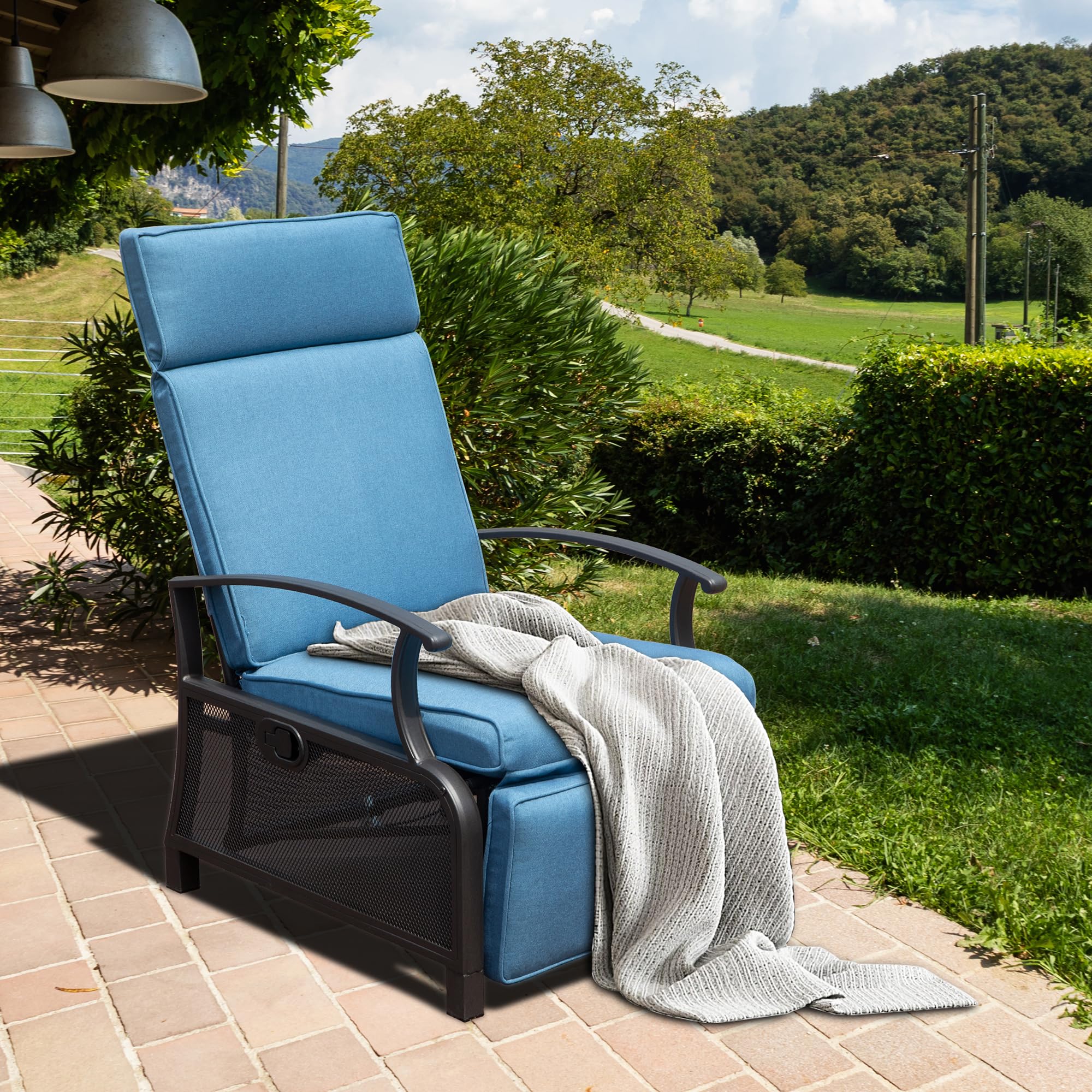 reclining metal patio chairs