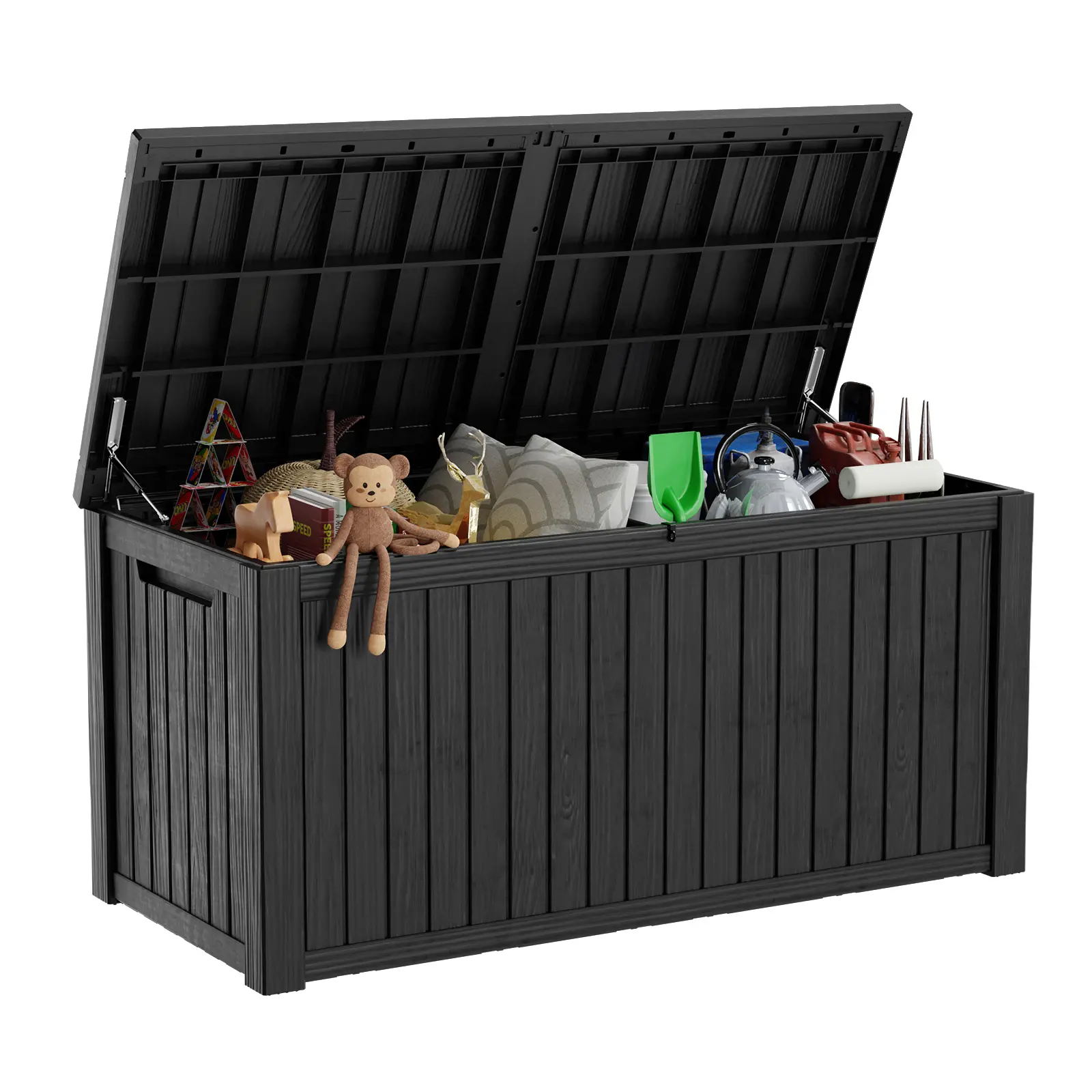 180 Gallon Storage Cabinet Indoor/Outdoor Storage with Hydraulic Rod and Padlock