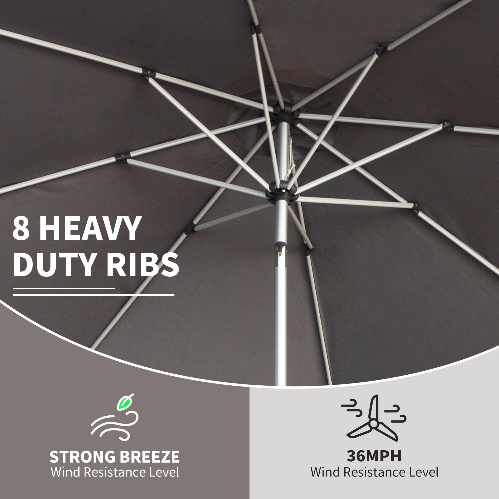10FT Patio Umbrella, Outdoor Table Umbrella with Push Button