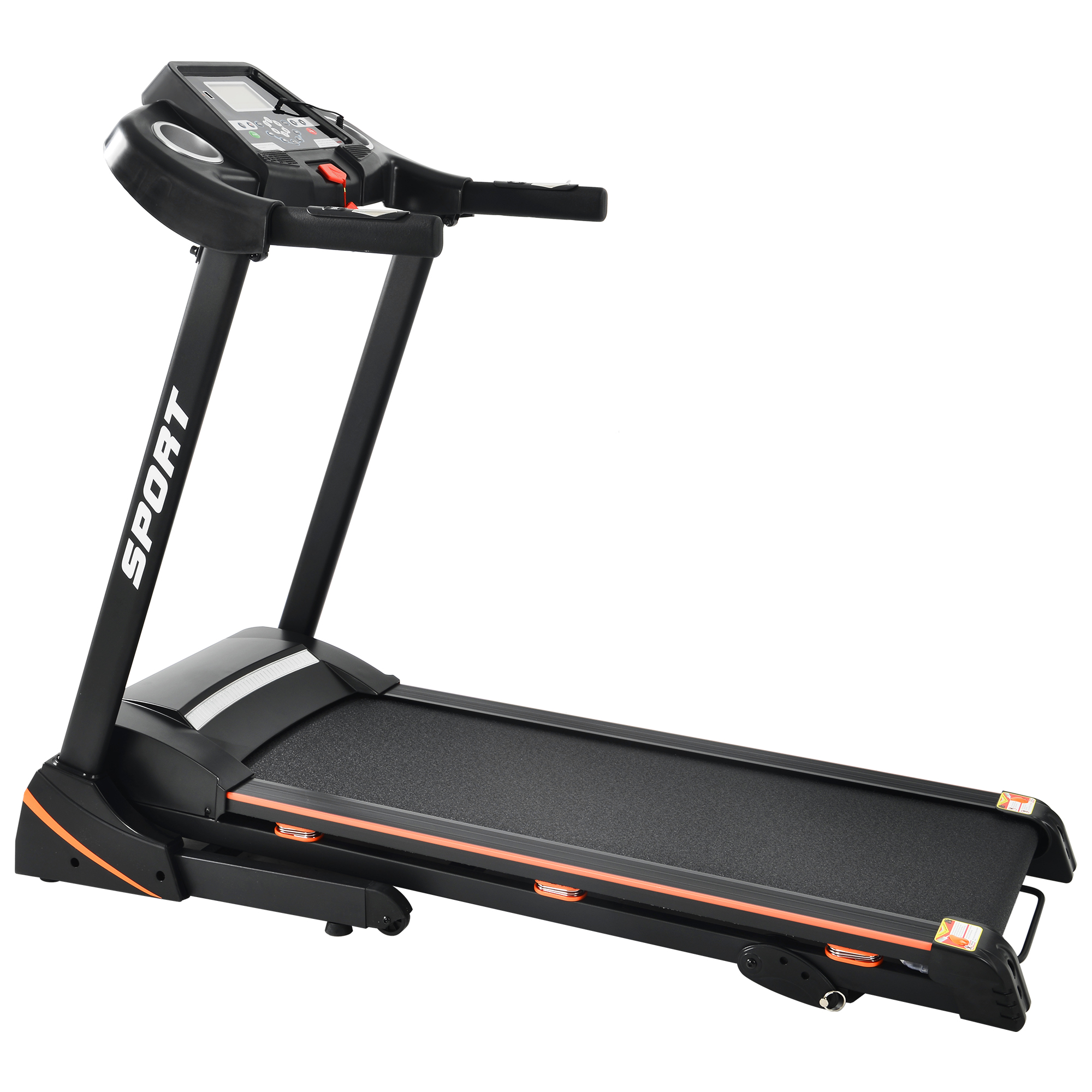 Folding Electric 3.5HP Treadmill With Incline Medium Running Machine Motorised LCD Gym 330lbs Folding Treadmill Electric Motorized Power 14.8KM/H Running Fitness Machine Gym