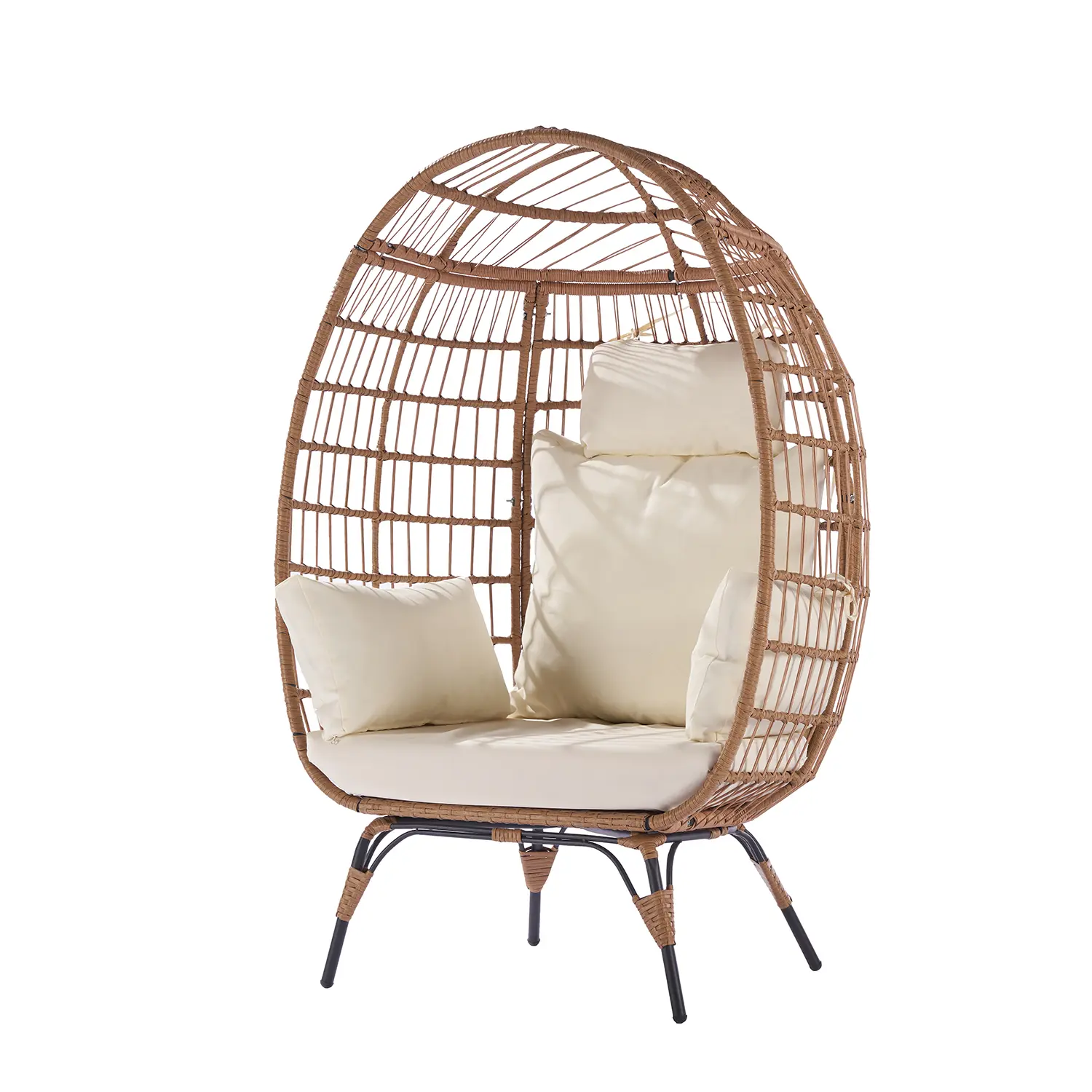 Wicker Outdoor Lounge Chair Egg Chair with Cushions