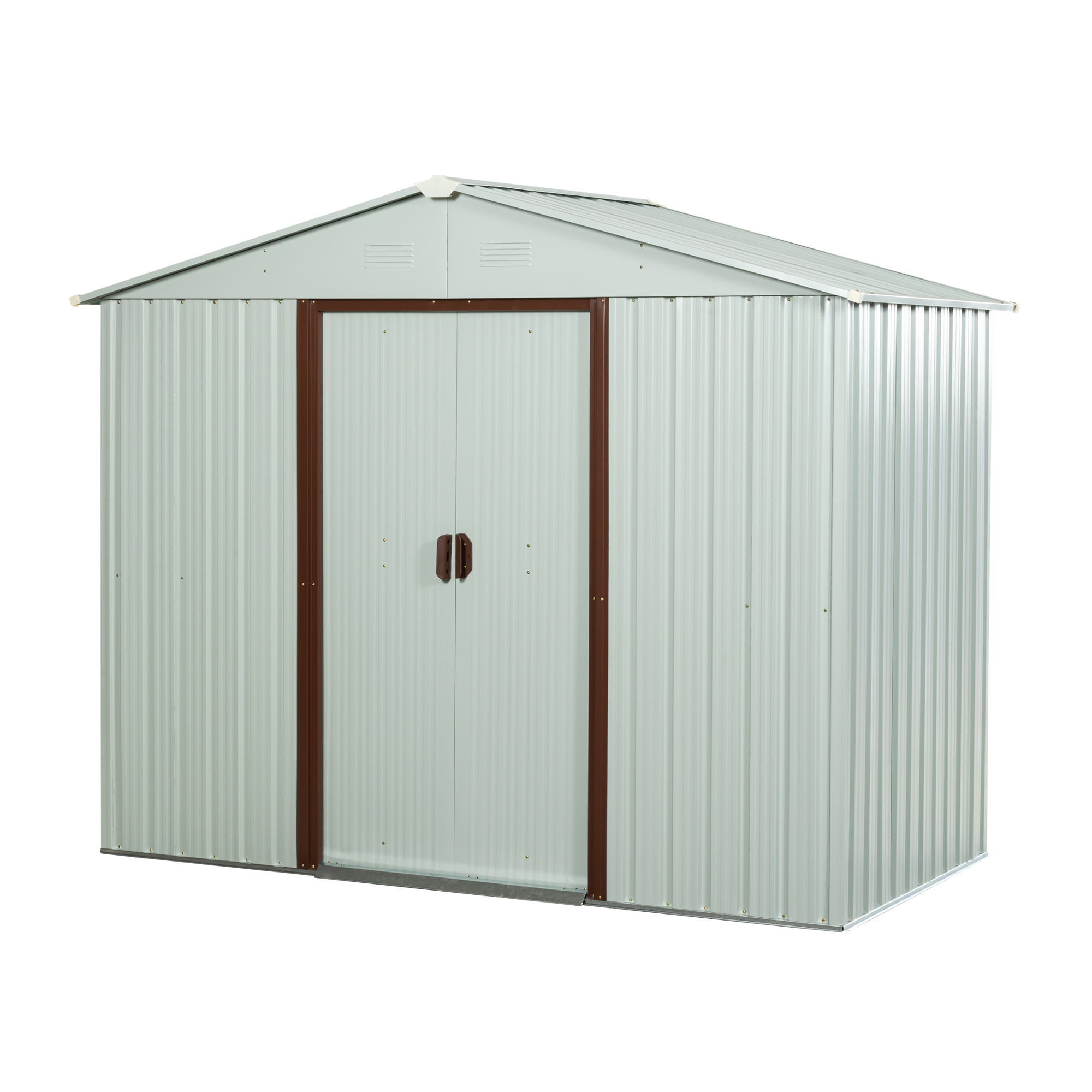 6ft x 5ft Outdoor Metal Storage Shed White Suitable for gardens, lawns,