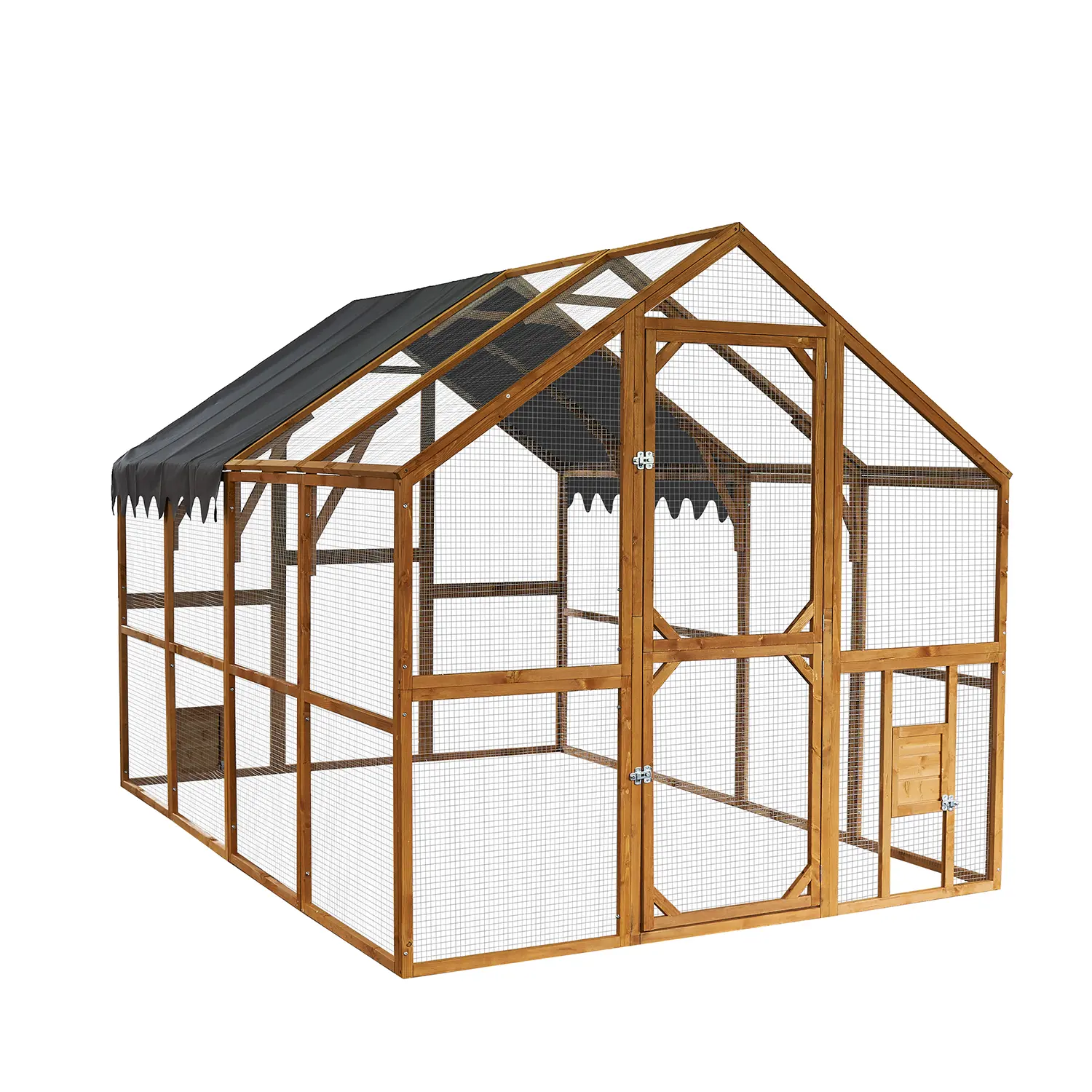 Large Outdoor Chicken Coop Enclosures 110" Kitten Playpen with Platforms and Upgrade Waterproof Cover