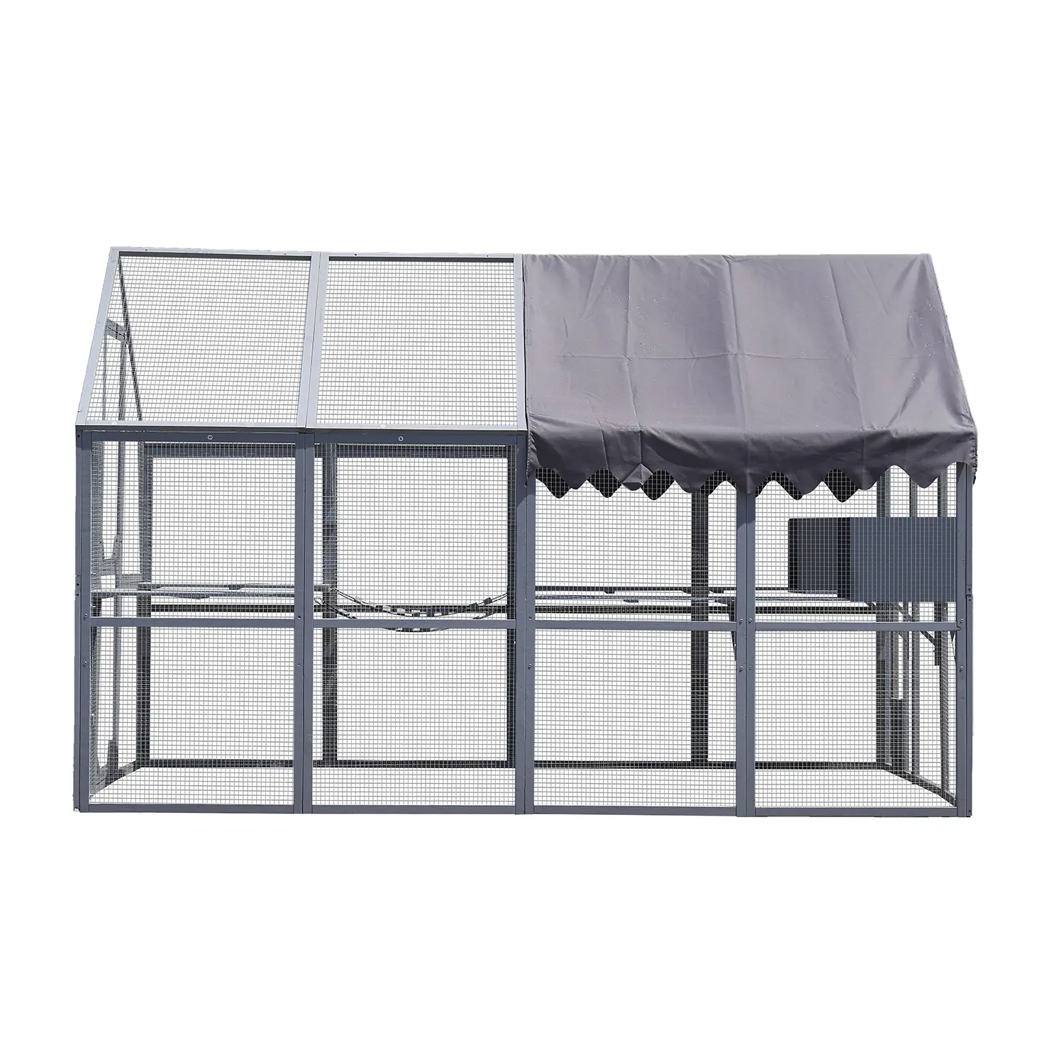 Outdoor Cat House Cat Enclosures 110" Large Kitten Playpen with Platforms and Upgrade Waterproof Cover