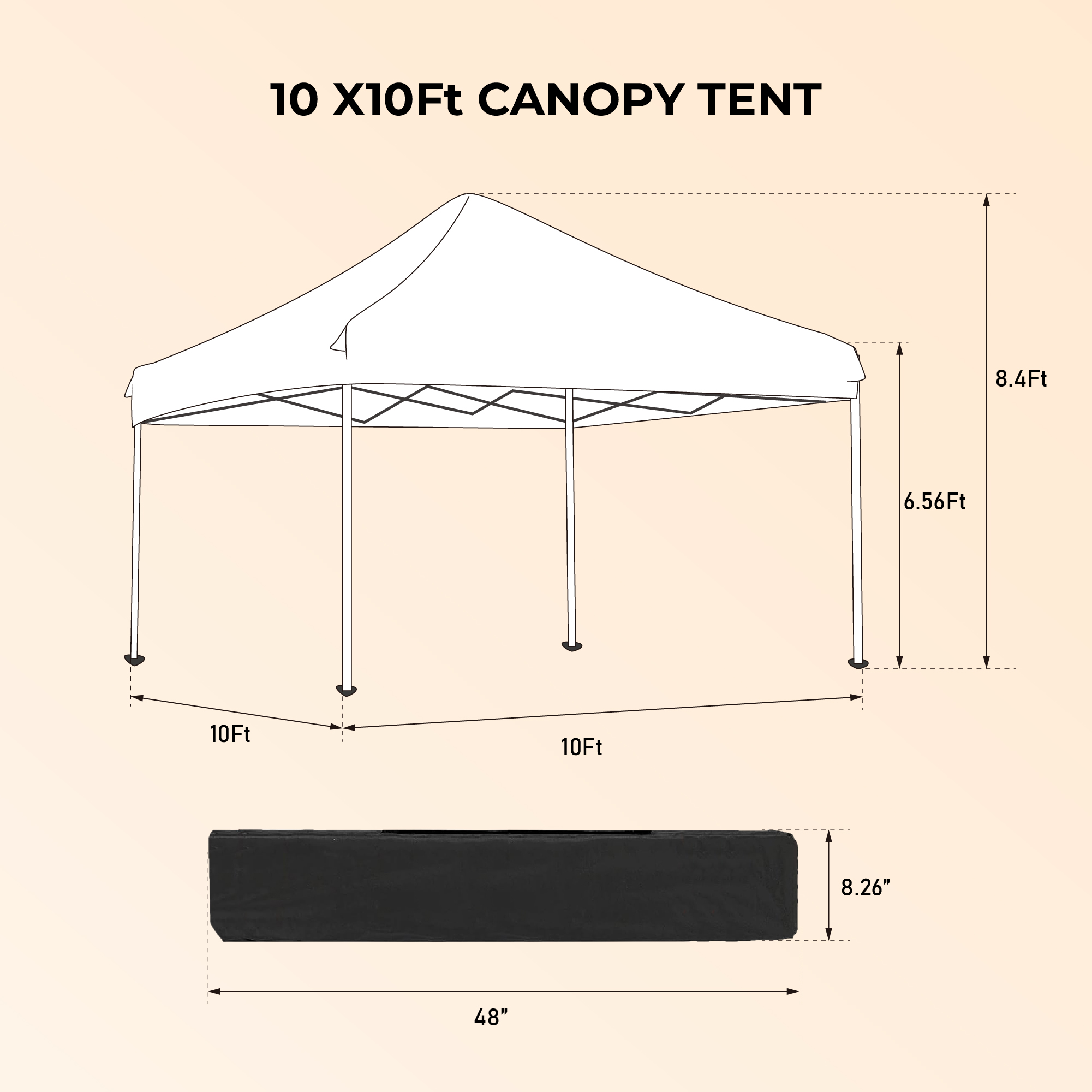 Outdoor 10x 10Ft Pop Up Gazebo Canopy Tent with 4pcs Weight sand bag,with Carry