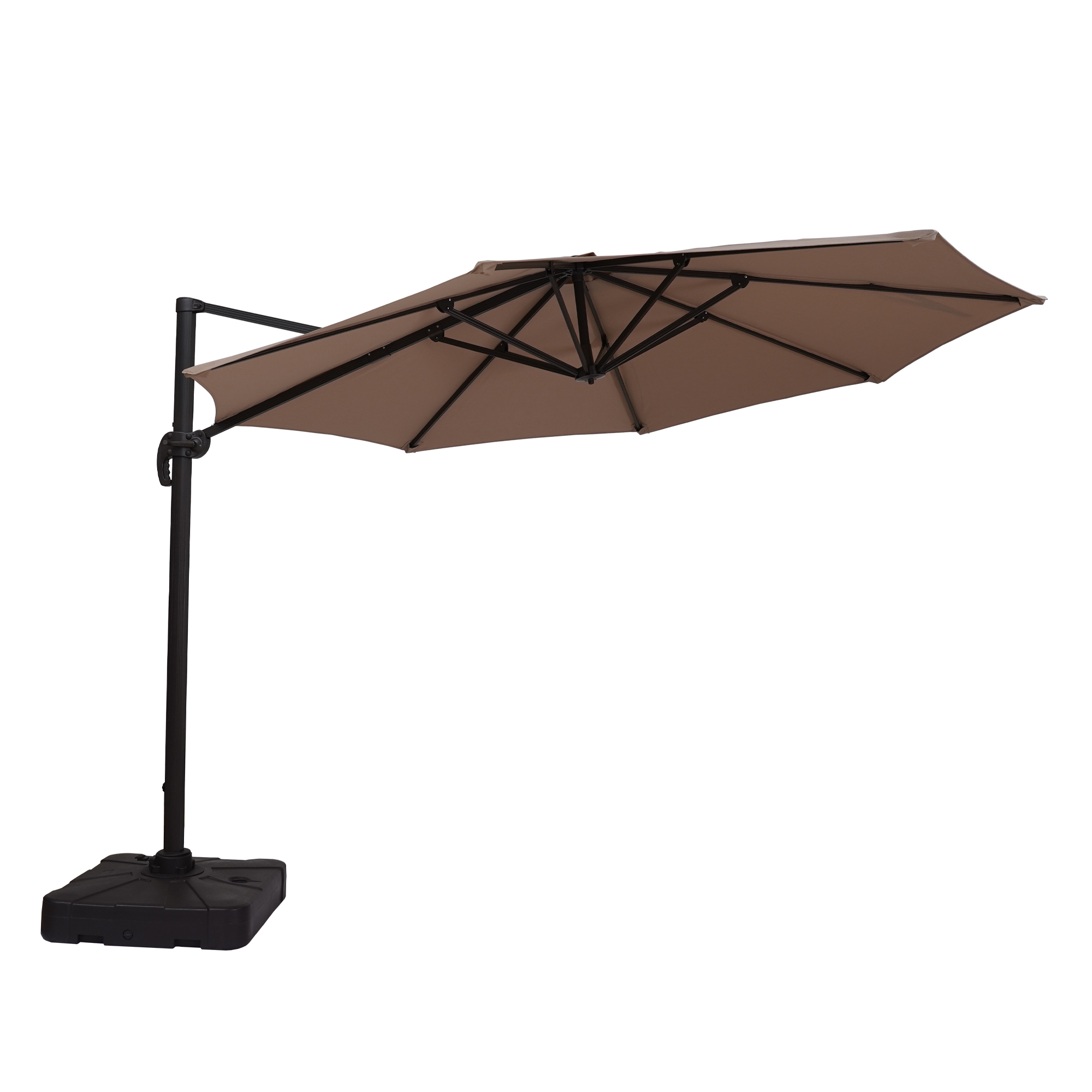 Mondawe 11 ft. Outdoor 360° Rotation Patio Cantilever Umbrella with Base for Garden Balcony