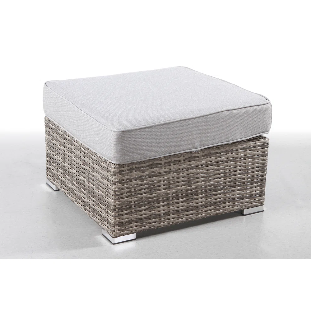 Fully Assembled Outdoor Ottoman with Cushion