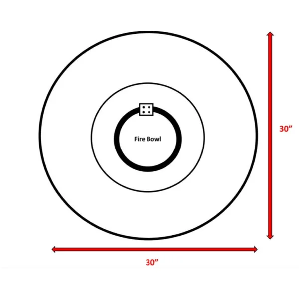 11" H x 30" W Fiber Reinforced Concrete Propane/Natural Gas Outdoor Fire Pit Table with Lid (Concrete)CM-1003C 