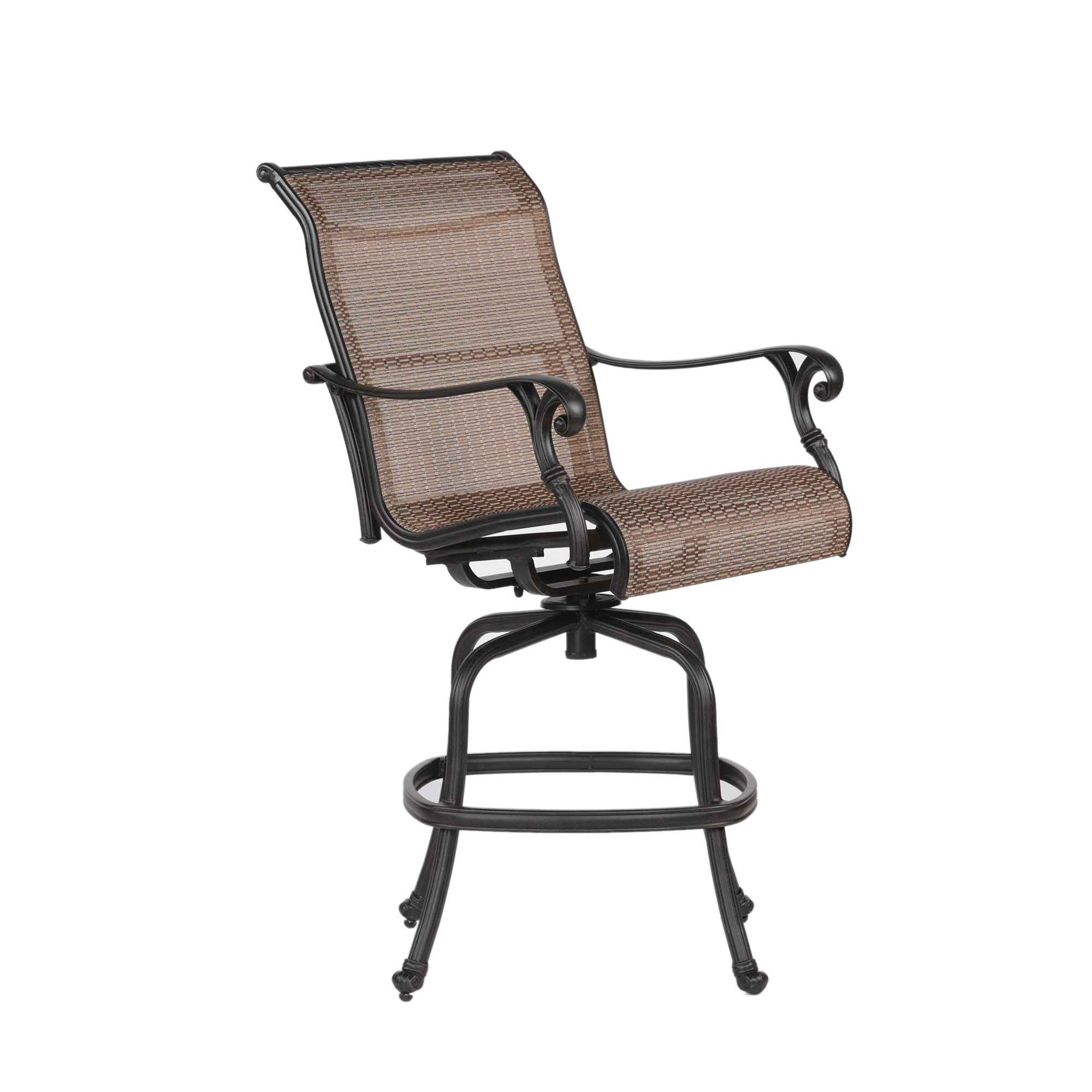 Outdoor Sling Counter Stool With Aluminum Frame, All-Weather,Set of 2