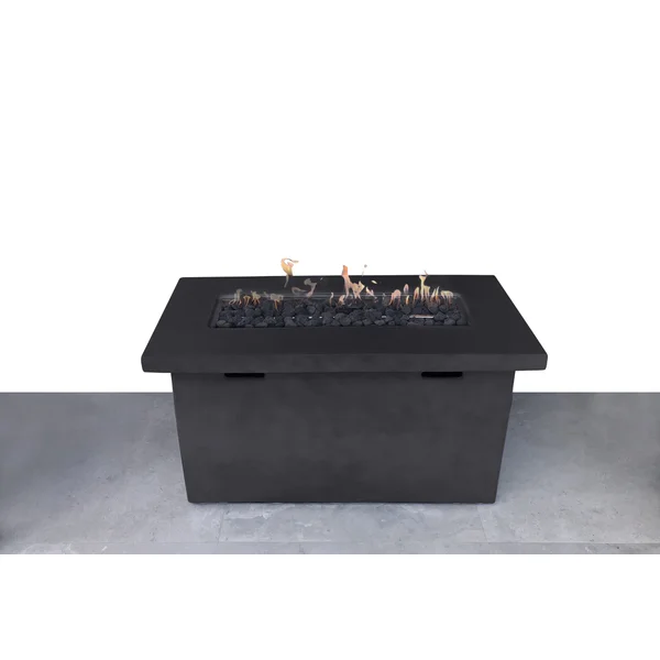 25 in H x 42 in W Fiber Reinforced Concrete Propane Outdoor Fire Pit Table 