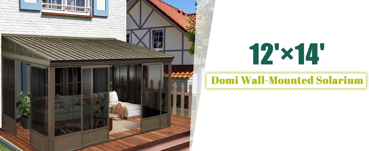 domi 12x14FT wall mounted sunroom