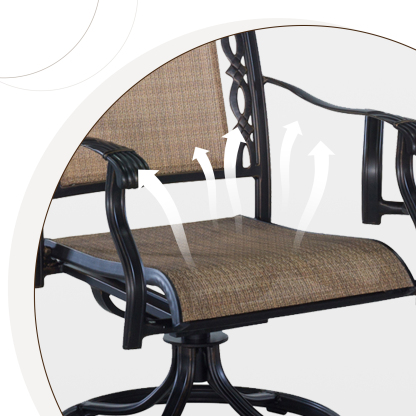 Mondawe  2/4/6 Piece Outdoor Patio Cast Aluminum Swivel Chair