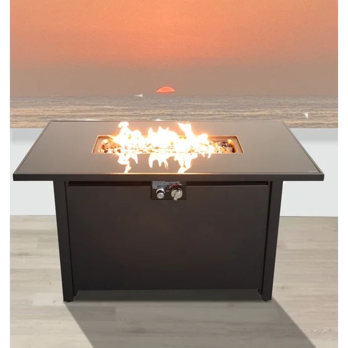  Mondawe 25 in H x 4 in W Steel Outdoor Fire Pit Table with Lid 