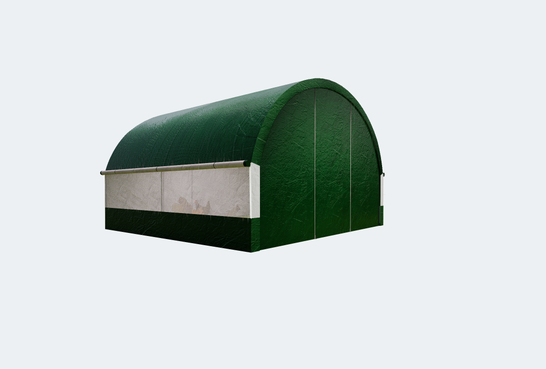 Large Chicken Coop Metal Chicken Run Dome Shape Walk-in Fence Chicken Coop, suitable for outdoor and yard farm use, all covered with PE cloth, 12.4 ft ×12.4 ft 