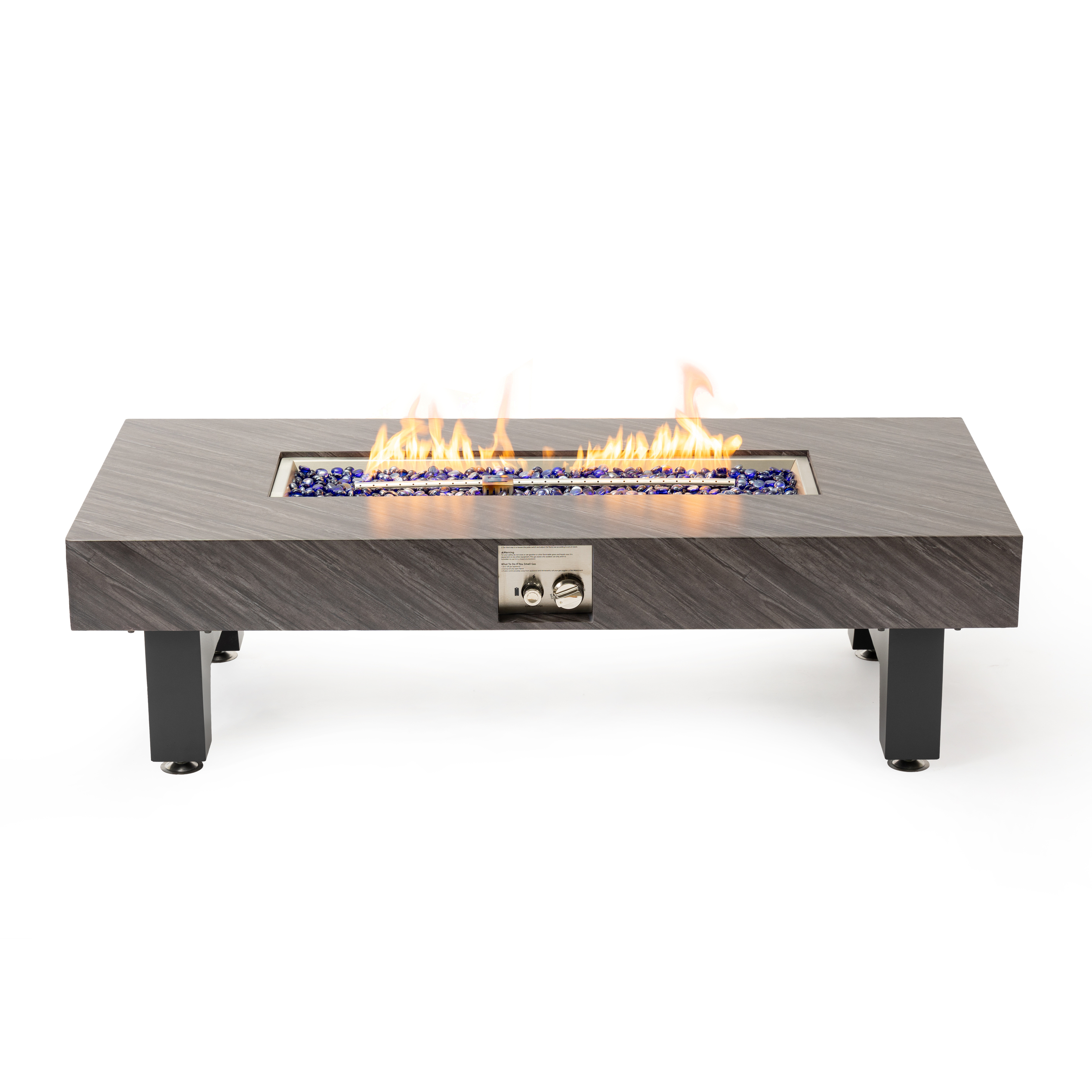 54_inch Iron Fire Pit Table(Stone)