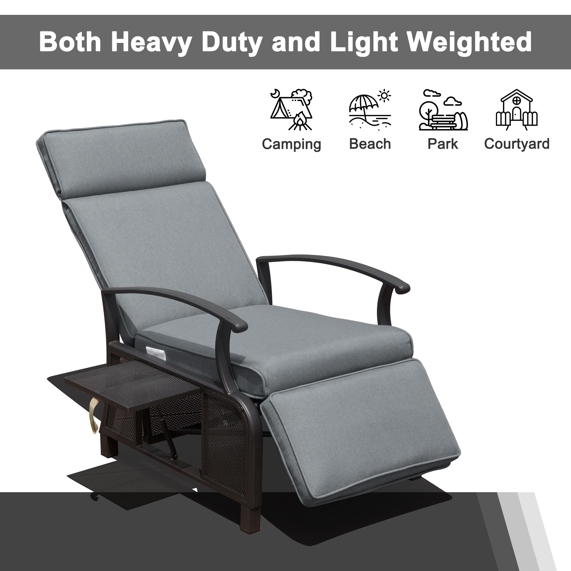 reclining metal patio chairs
