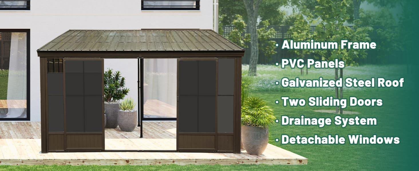 domi 12x14FT wall mounted sunroom