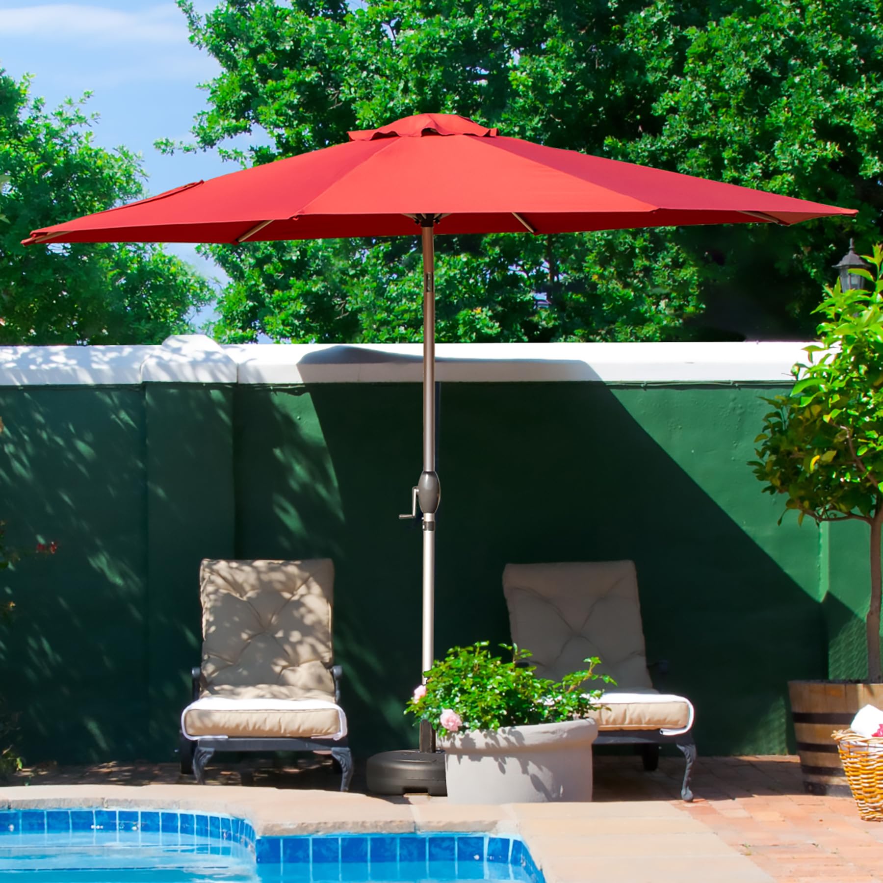 10FT Patio Umbrella, Outdoor Table Umbrella with Push Button 10FT Patio Umbrella, Outdoor Table Umbrella with Push Button