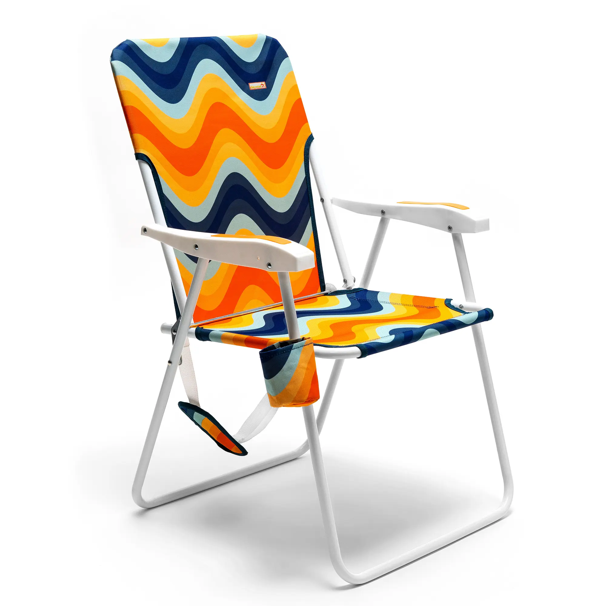 Metal Frame Beach Chair Folding Lounge Chair with Side Pocket for Outdoor Relaxation
