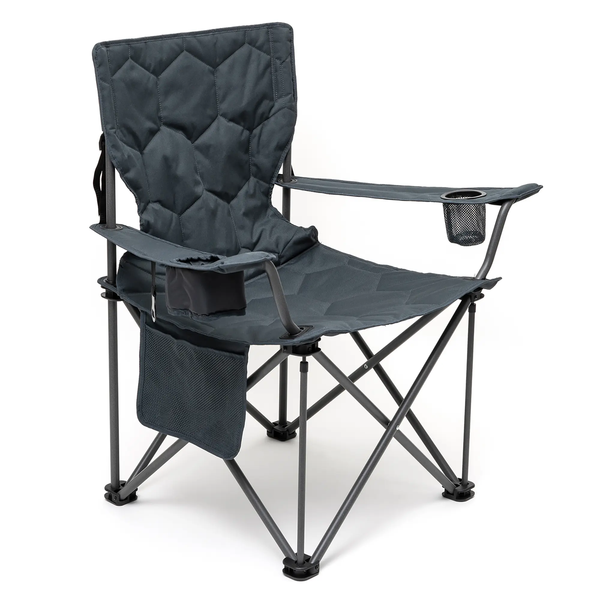 Oversized Folding Camping Chair with Cup Holder and Storage 