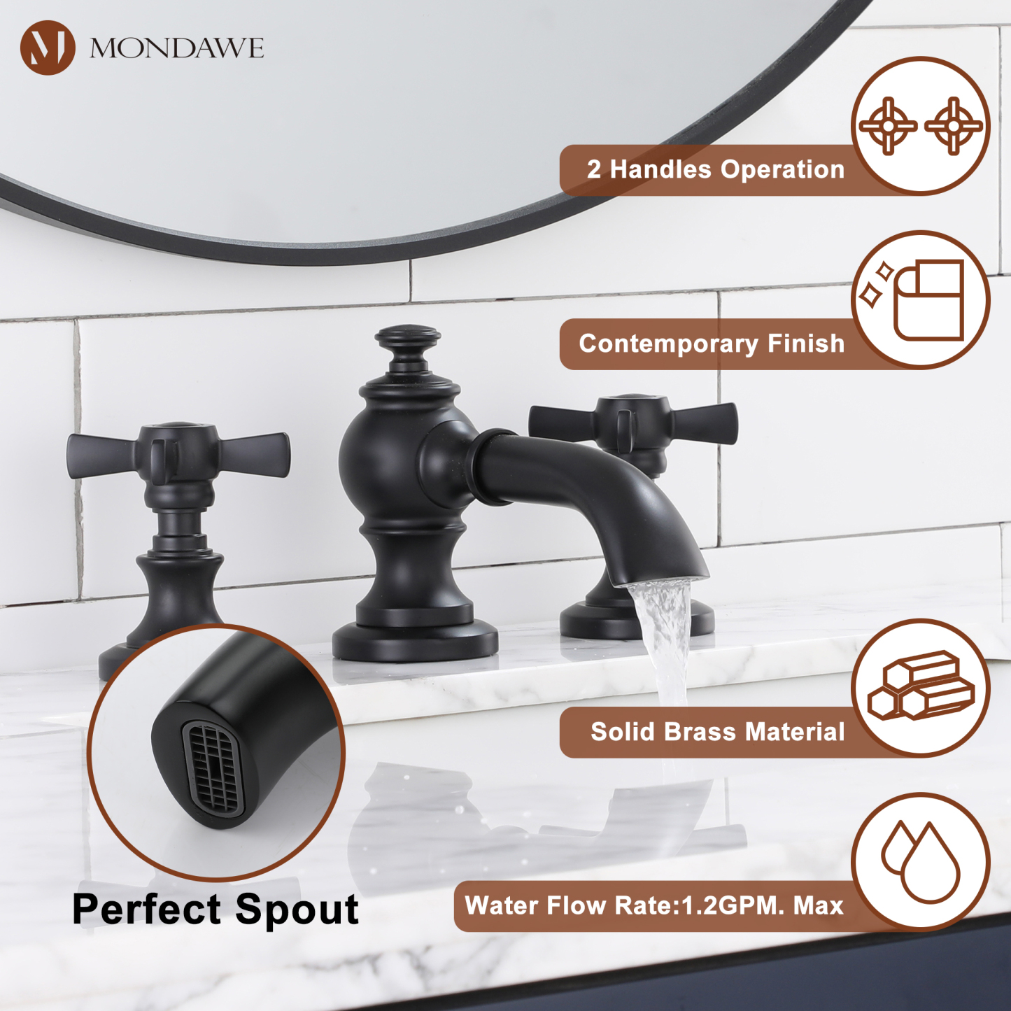 8 Inch Widespread Basin Faucet Bathroom Faucets for Sink 3 Hole
