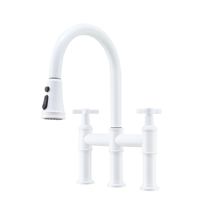 Bridge Kitchen Faucet with 3 Way Spray Function