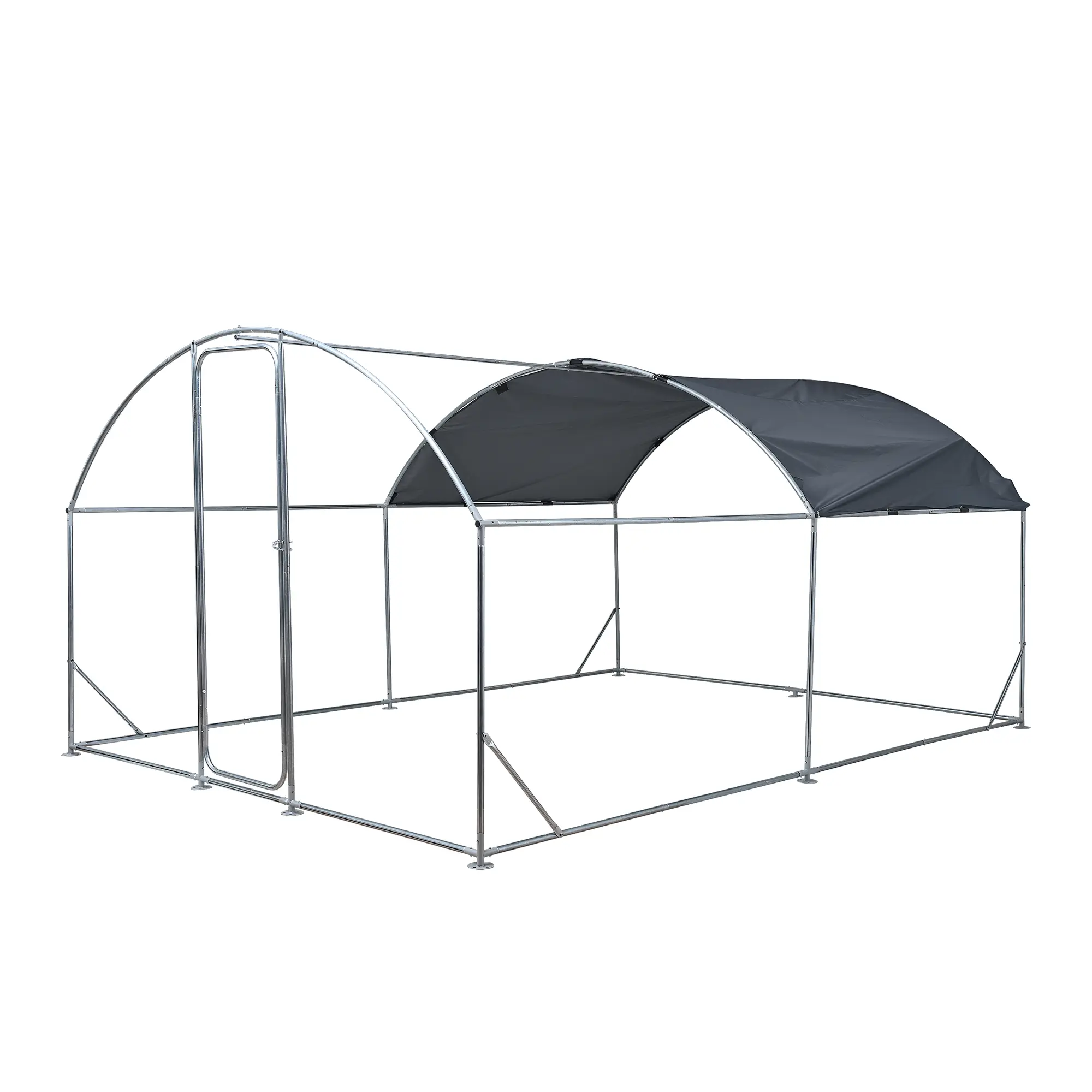 Large Metal Chicken Coop for Outdoor with Waterproof Cover